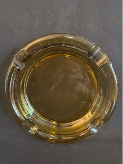 Vintage Amber Glass Ashtray
