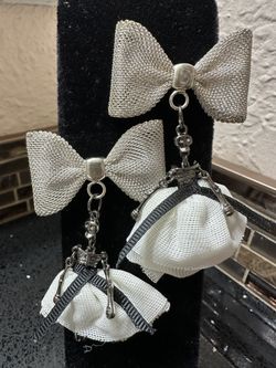 Handmade Skelton Bow Earrings