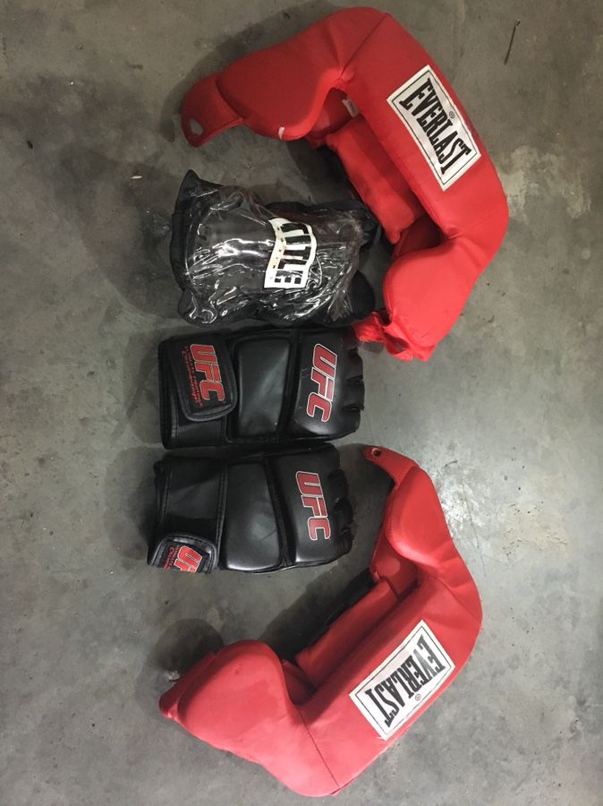 Two Headgear, Sparring Gloves, & Jump Rope