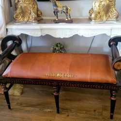 Vintage Greco-roman style dressing bench- decorative bench- footboard bench