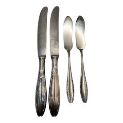 Lot of 4 WMF Friodur Inox Silverplate Steak Knives & Butter Knives Flatware