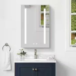 20 in. W x 30 in. H Rectangular Aluminum Recessed or Surface Mount Medicine Cabinet with Mirror,LED Lights,Defog