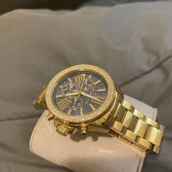 Michael Kors Gold Plated, Swarovski Crystal Rimmed Watch
