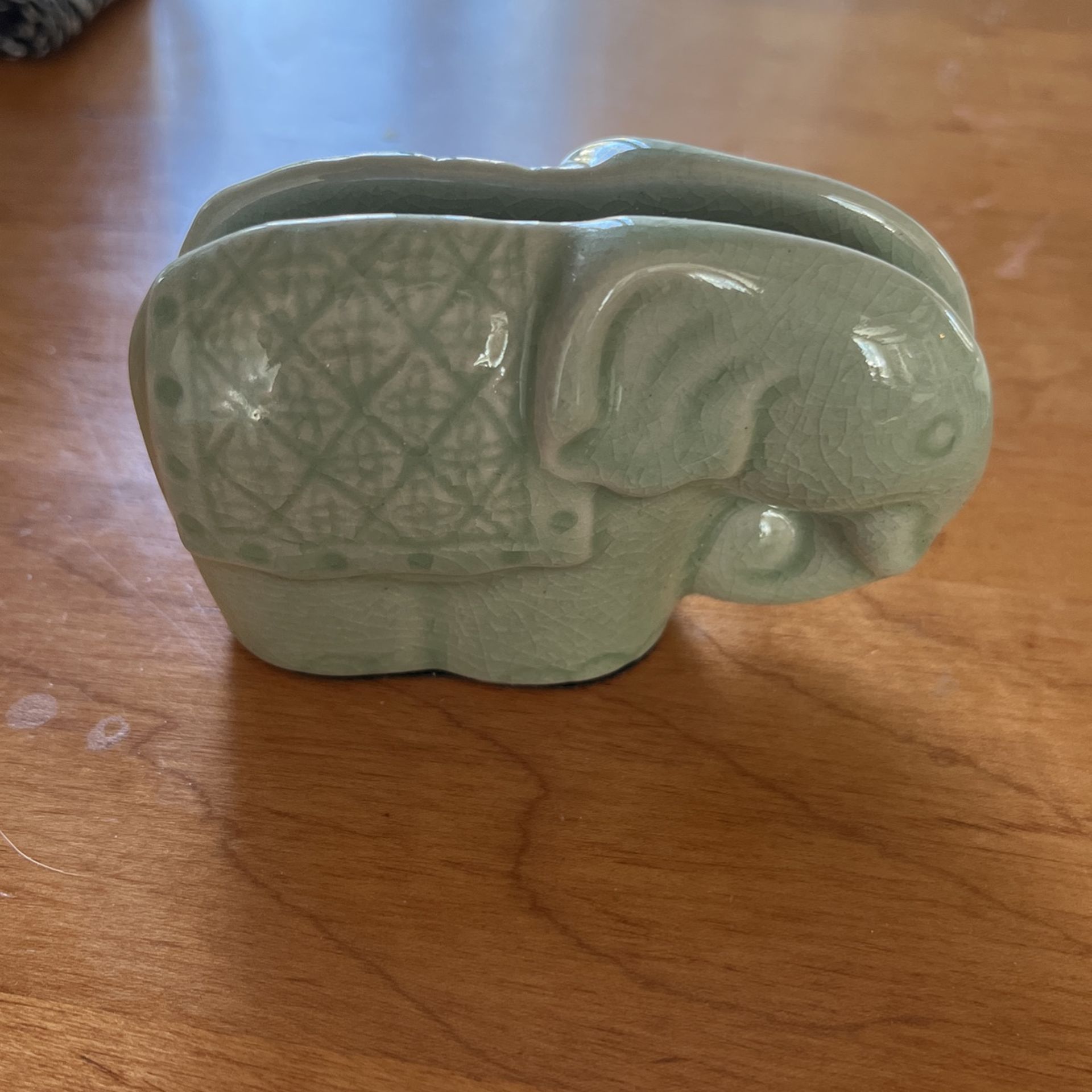 Green Elephant Business Card Holder Home Decor