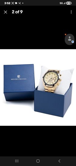 Montres Prestige Gold-Tone Chronograph Watch