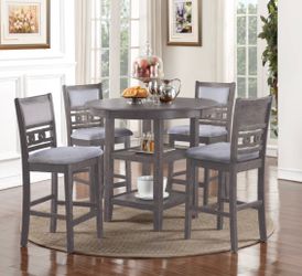 5-Piece Grey Wood Dining Set