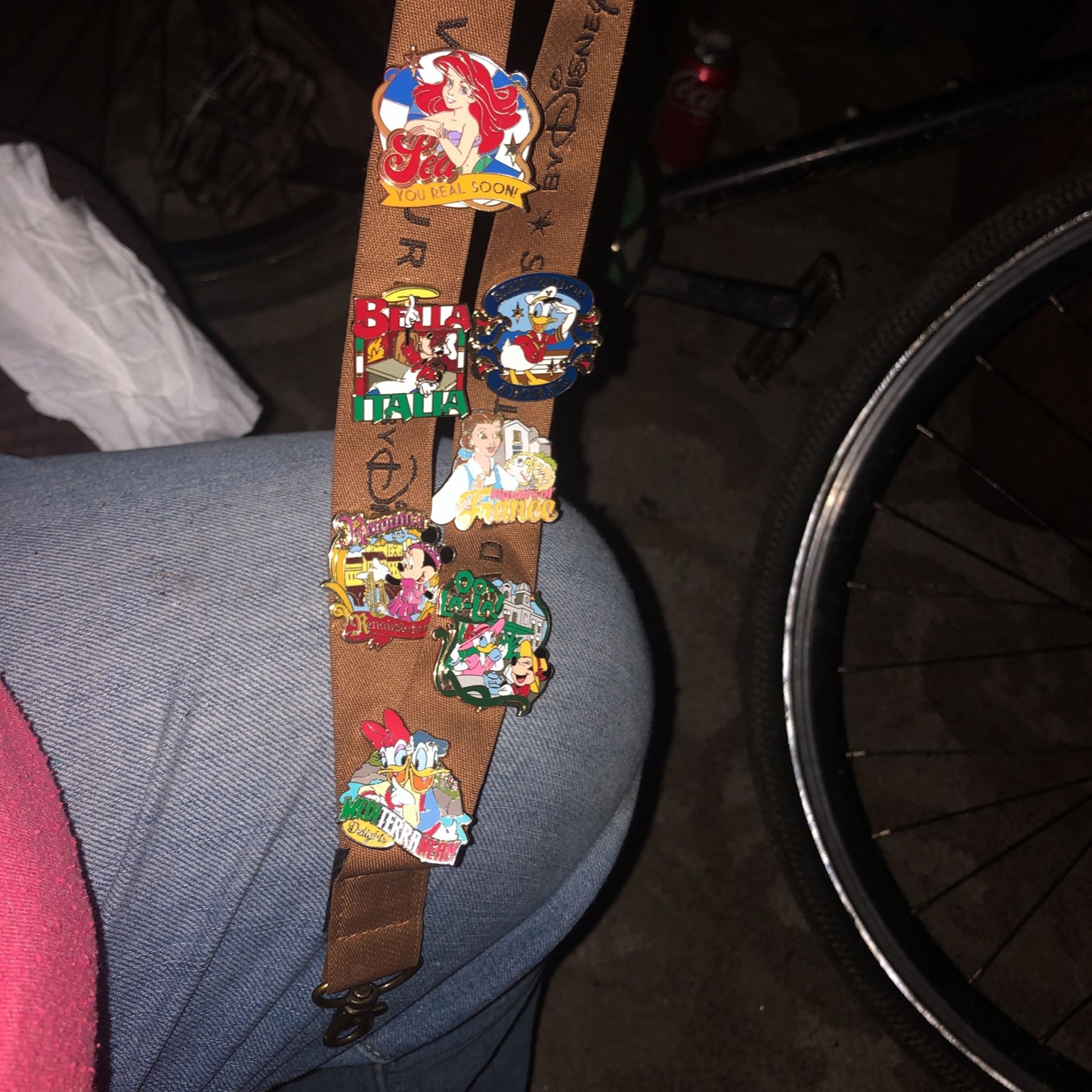 DISNEY SET OF 7 PINS ON DISNEY LANDARD
