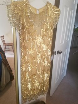 Gold beaded dress