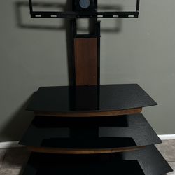 TV Mounting Stand With Glass Shelves 