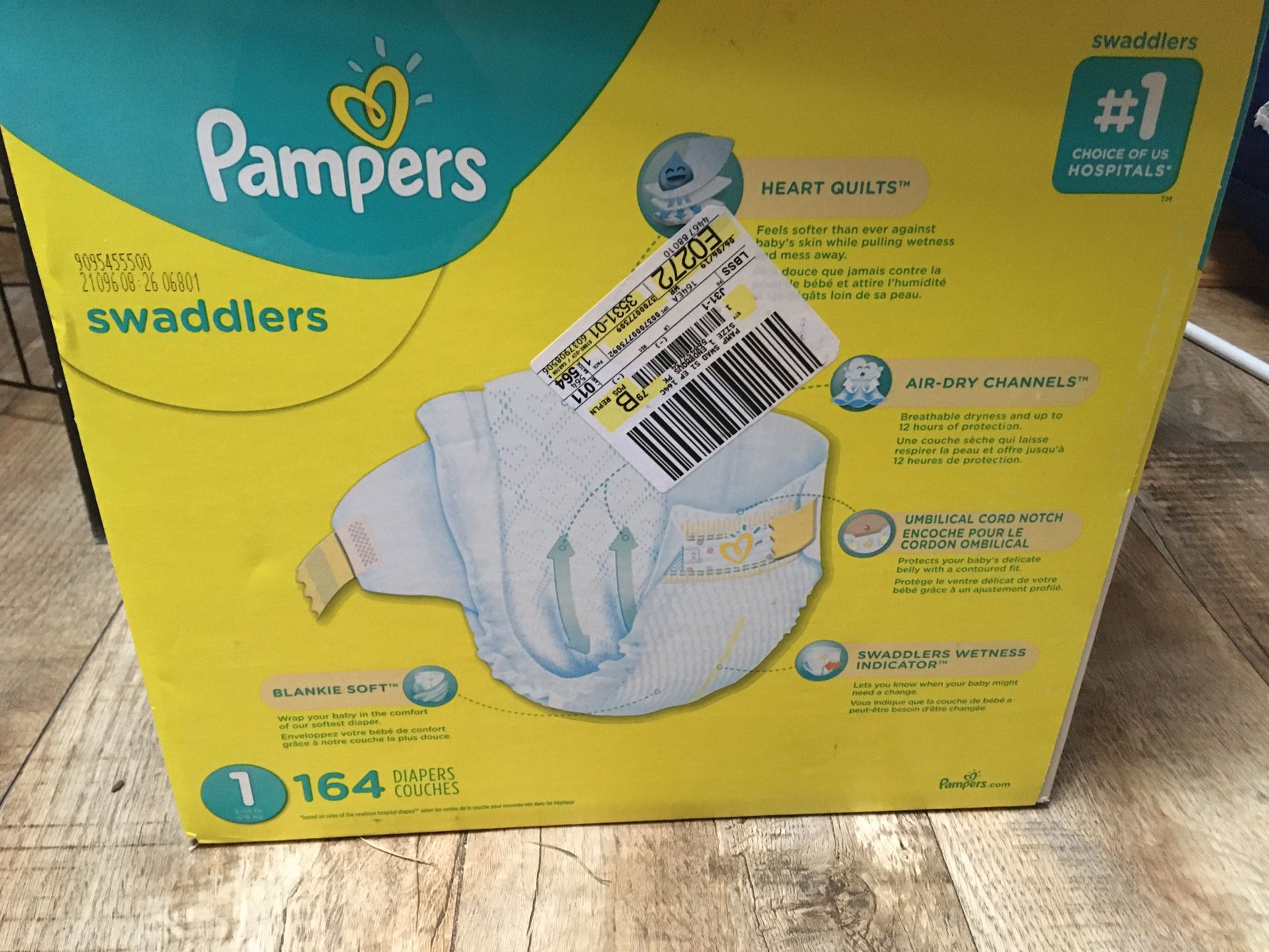 Brand new unopened box pampers size 1 diapers