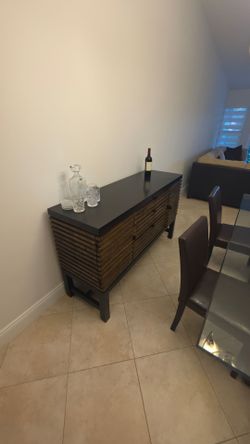 Wood Slat Sideboard Buffet Cabinet