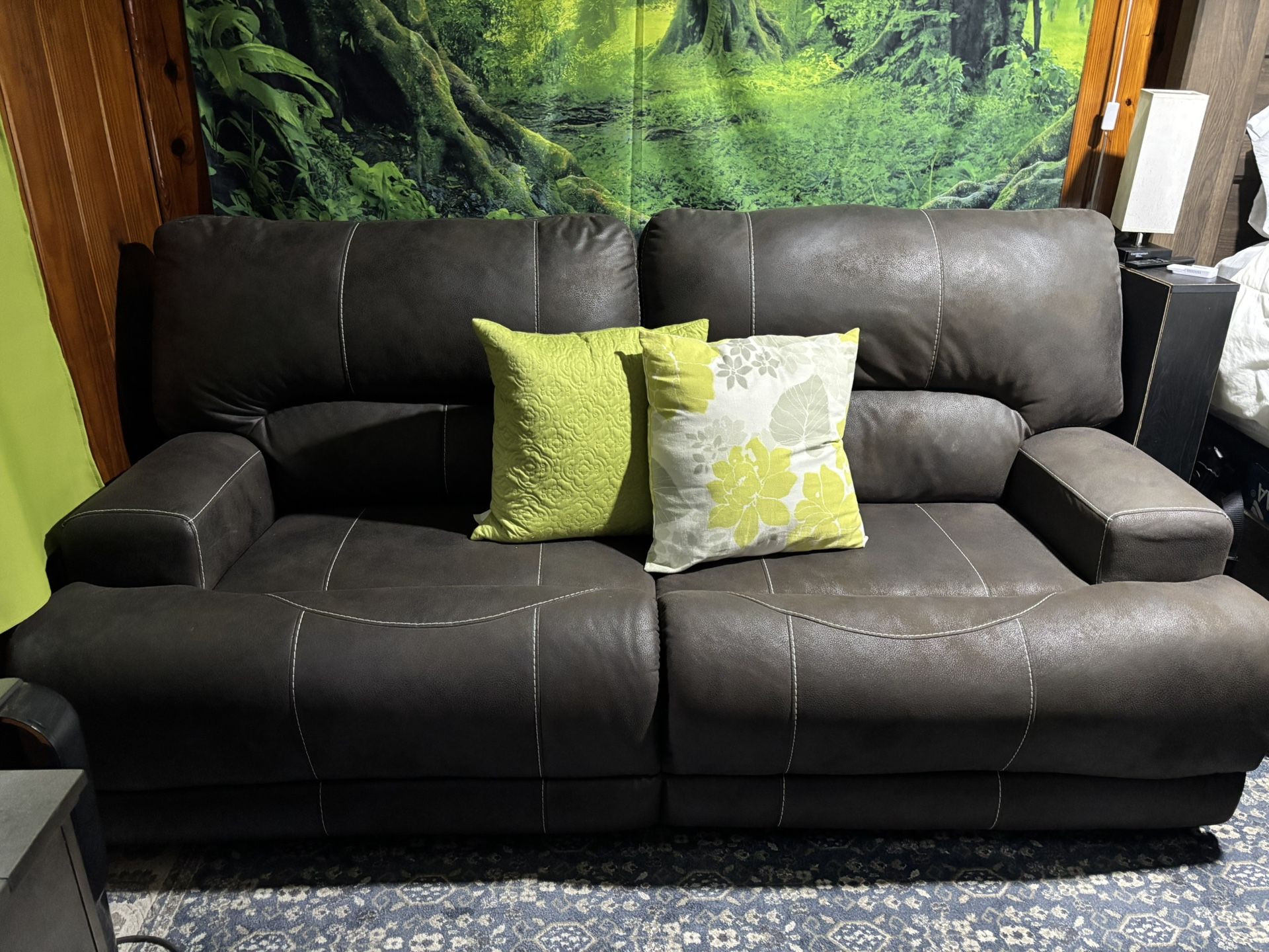 Ashley Power Reclining Sofa Adjustable Headrest w/ USB