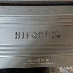 Hifonics brutus brx3016.1D Mono block 2 positive 2 negative 1 channel amplifier.