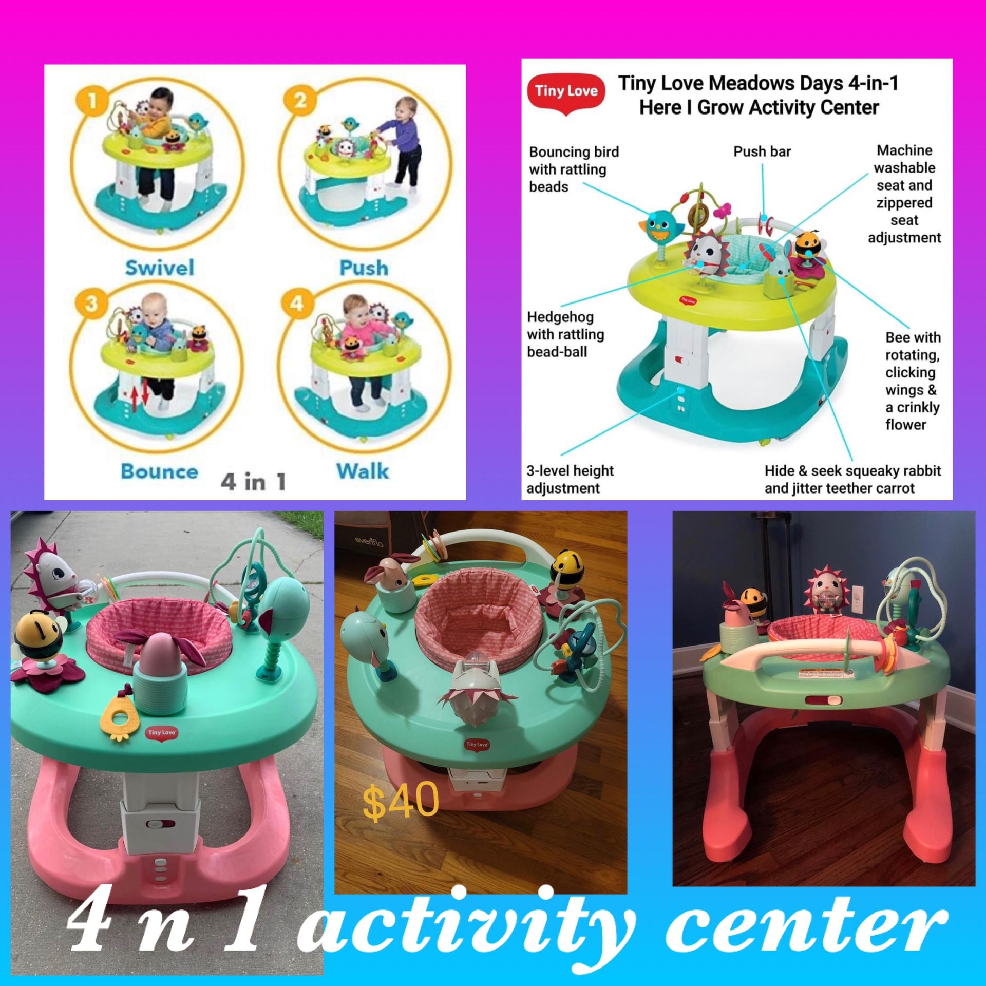 4 N1  Exersaucer /walker /push Behind  Walker/jumperoo