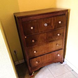 Vintage Art Deco Wood Dresser H43”xW18”xL30”