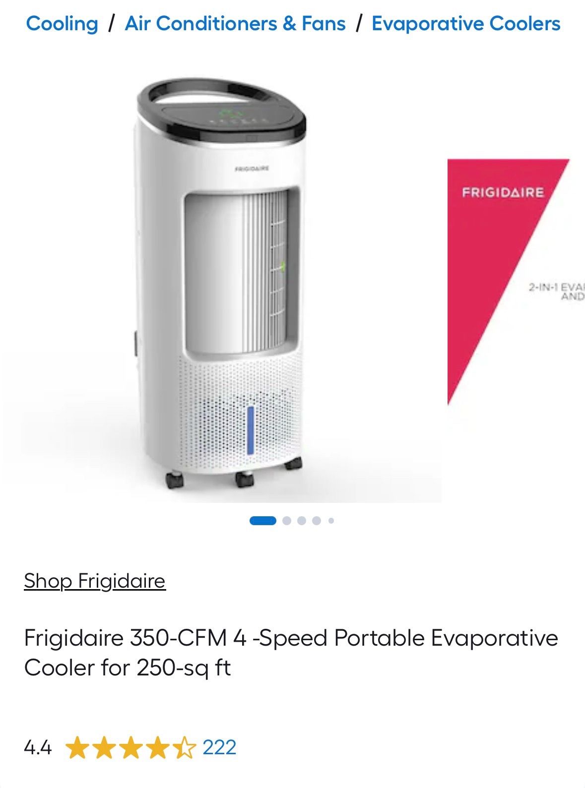Frigidaire 2-in-1 Evaporative Cooler / Tower Fan