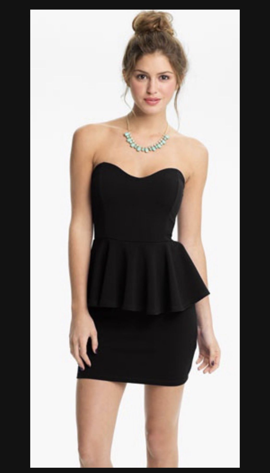 POMPOUS GIRLY, Black Strapless Dress, Size S