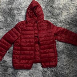Slim Red Puffer Jacket