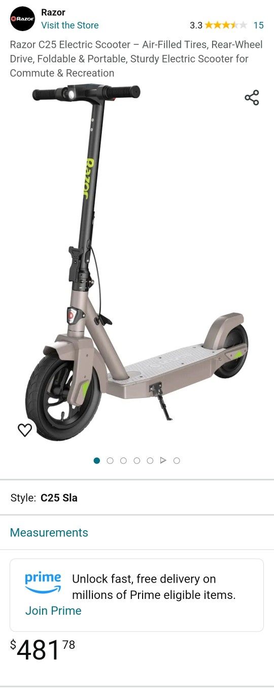 Razor Brand Electric Scooter With Original Charger
