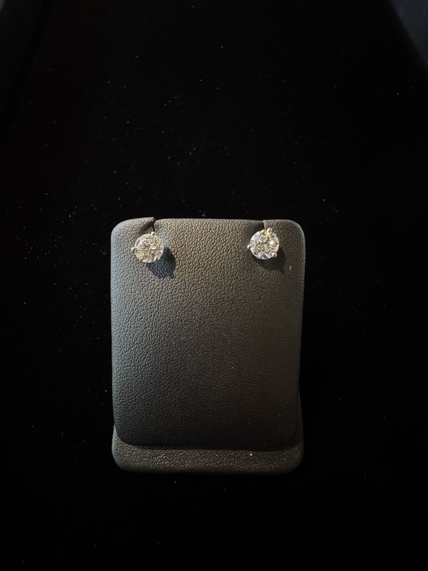 .50ct EACH CBD lab VVS1 F Color Round Brilliant Diamond Stud Earrings 14K White Gold