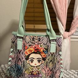 Frida Kahlo Teal Bag