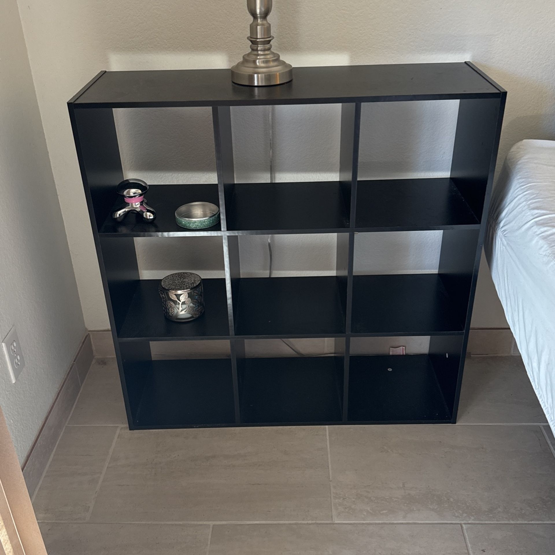 2 Black Brown Cube Shelves 