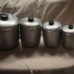 Antique Aluminum Canister Set.