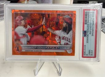 2022 Topps Chrome Sapphire Orange Shohei Ohtani Marsh Celebration /25 PSA 9 low pop🔥🔥🔥