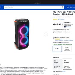 BL - Party Box 710 Portable Party Speaker -Black $750 Cash Not Less Price Firm