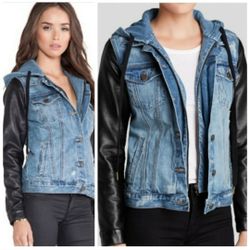 BLANK NYC Denim Faux Leather Jacket