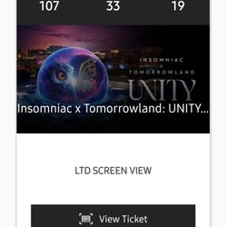 Insomniac Tomorrowland. Sphere Subtronics. Section 107  -2 Tickets 