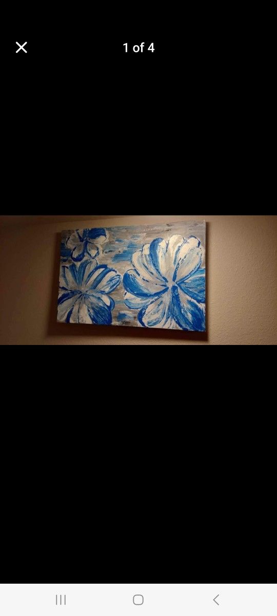 Acrylic On Canvas Floral Painting