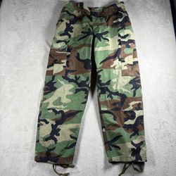 VTG Military Combat Trousers Men’s M Short 32x28 Woodland Camo Cargo Pants #1202