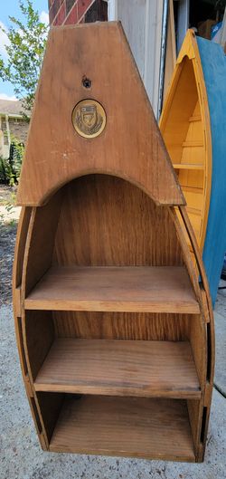 Rare Ducks Unlimited Wooden Canoe Shelf Display Man Cave