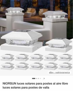 NIORSUN Solar Post Cap Lights White 12-Pack