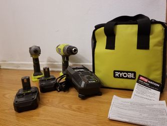 RYOBI BRAND NEW DRILL !!! Drill and compact drill W/ 2 Batteries and charger all paper work and carrying bag