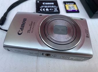 Canon PowerShot ELPH 135 16MP Digital Camera Silver W/ Battery, Charger, SD Card