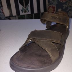 (Size 11) New, Teva Men's Langdon Leather Sandals - Walnut 1006326 Limited Edition
