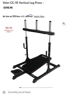Valor Vertical CC-10 Leg Press