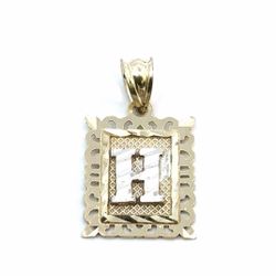 Woman’s Ladies 10k Yellow Gold Initial H Charm Pendant For Necklace GP3107747