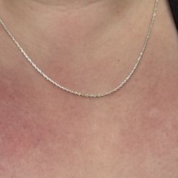 New Sterling Silver 1.4mm Adjustable Diamond Cut Criss-Cross Chain 24”