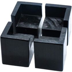 Set of 4 Bed Risers Furniture Square Risers 2 Inches Wooden Heavy Duty Black Bed Lifts