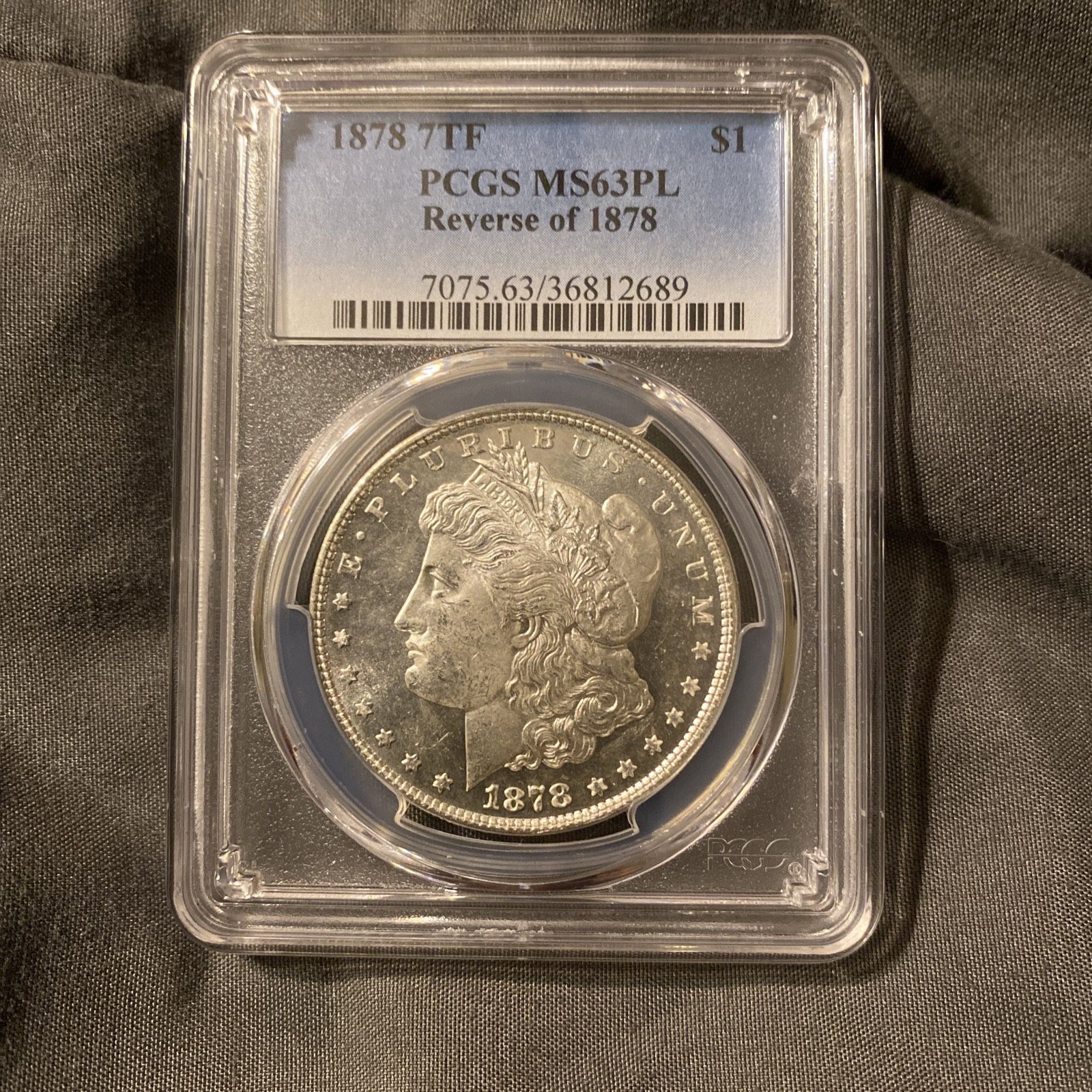 1878 7TF Morgan Silver Dollar MS 63 PL