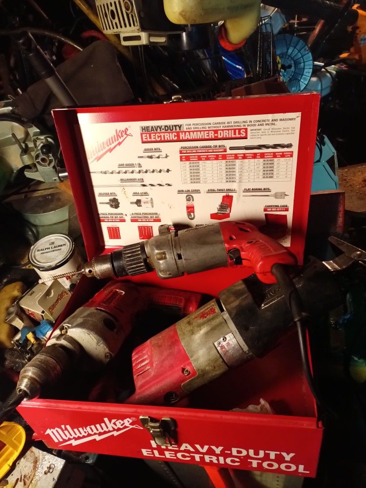 Milwaukee Sawzall Hammer Drill And Hole Shooter With Milwaukee Case