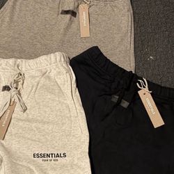 Essentials shirts, shorts, sweats, hoodies