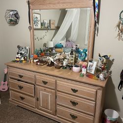 Dresser with Mirror and Nightstand 