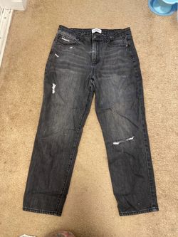 RSQ Black Ripped Mom Jeans