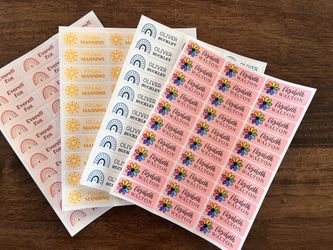 Back To School Name Label Stickers 
