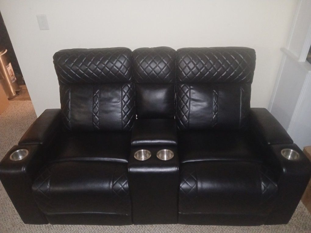 Reclining Loveseat w/ Storage, USB Ports, and LED Lights