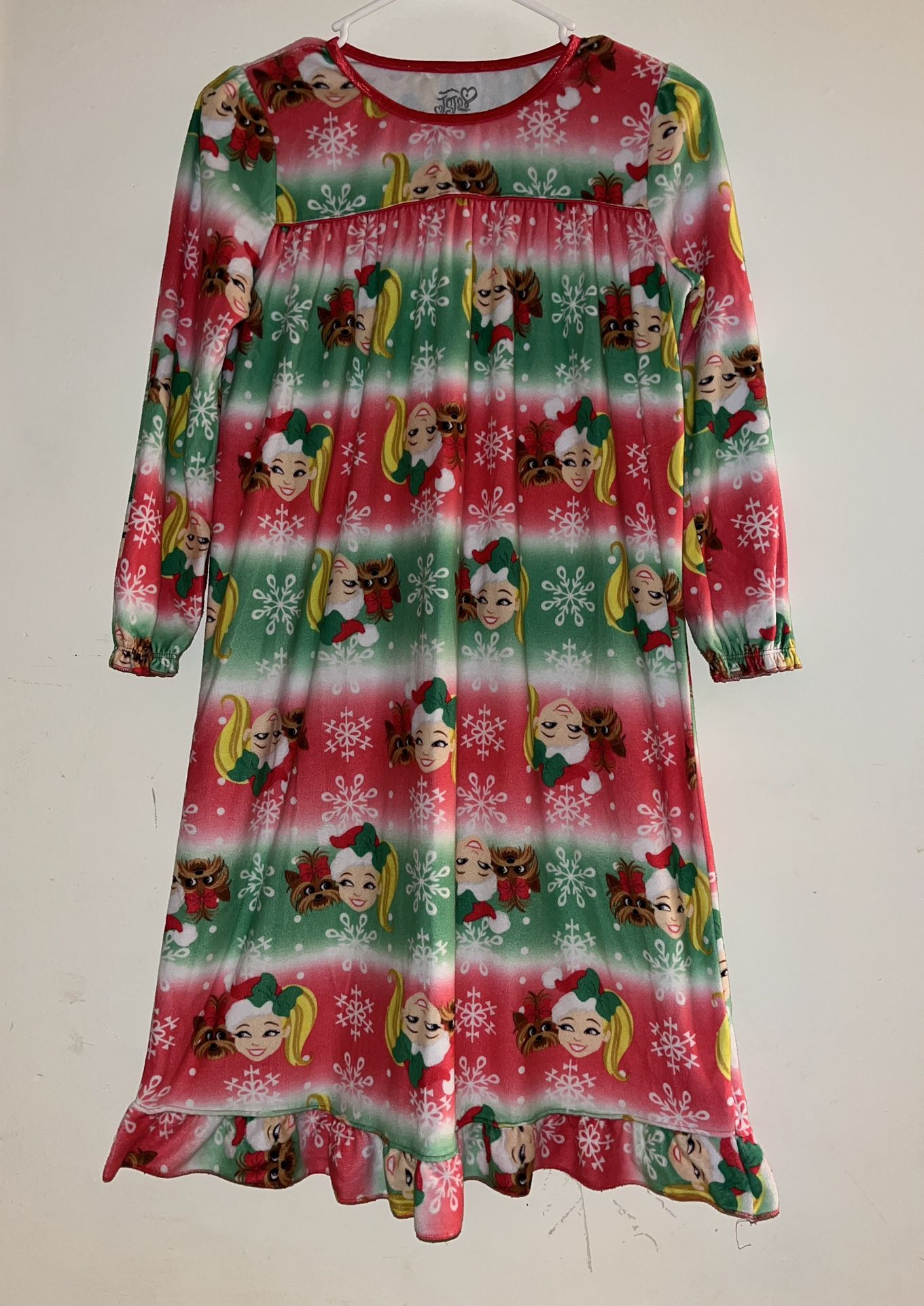 X-Mas Girls Holiday Flannel Nightgown In Size Large